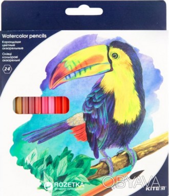
Цветные акварельные карандаши Kite серии Птицы представлены в картонной упаковк. . фото 1