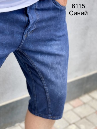 Шорти бріджи літні коттонові джинсові сині чоловічі 
 сайз 31 в наявності темно . . фото 2