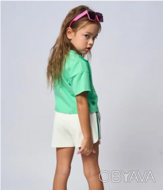 Летняя футболка для девочки сшита из хлопка с небольшим добавлением эластана. По. . фото 1