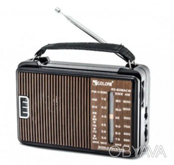 Радіоприймач Golon RX-608ACW AM/FM/TV/SW1-2 5-хвилиновий 
GOLON RX-608ACW радіоп. . фото 1