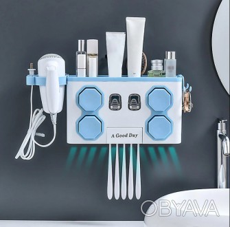 Подставка для зубных щеток
Технические характеристики:
Цвет: серый / синий / бел. . фото 1