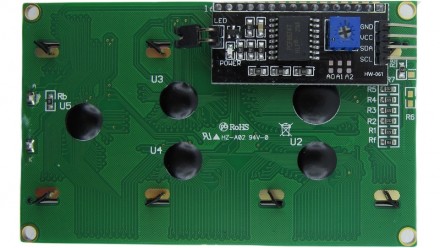  Дисплей LCD 2004 20*4 I2C Arduino зеленая подсветка черные символы.. . фото 4