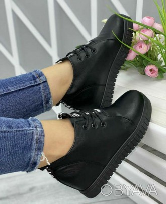 Сникерсы ботинки демисезонные кроссовки  чёрные женские 37