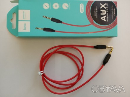 Hoco UPA11 AUX - гнучкий аудіо кабель TPE, довжиною 1 м, з зовнішньої опліткою, . . фото 1