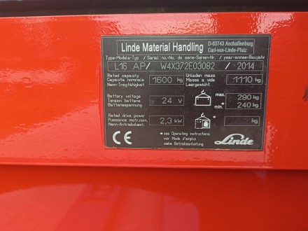 LINDE L 16 AP 
Виробник-LINDE
Тип приводу-електро
Вантажопідйомність-160. . фото 10