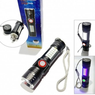 Ручной фонарик с USB подзарядкой SY-1903C-P50+SMD – это маленький и удобный ручн. . фото 2