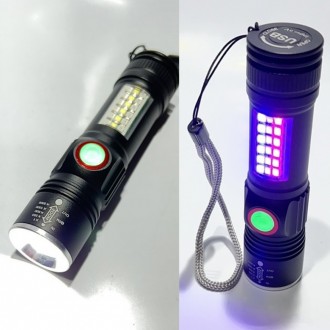 Ручной фонарик с USB подзарядкой SY-1903C-P50+SMD – это маленький и удобный ручн. . фото 5