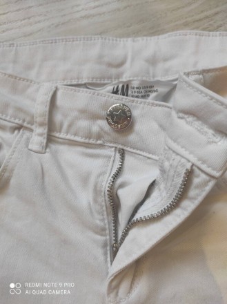 Летние белоснежные шорты от H&M 9-10 лет, состояние новых, замеры: ПОТ 30 см. . фото 4