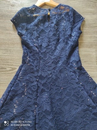 Кружевное платье River Island, 7-8 лет, есть подкладка, немного выгорели паетки,. . фото 4