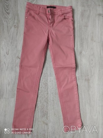 Коралловые джинсы скинни Seppala girls, размер 128, коттон, Без дефектов, на зад. . фото 1