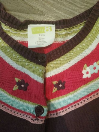 Теплый свитер-кардиган на пуговицах Crazy 8, размер 3 года. Можно дольше. В хоро. . фото 6