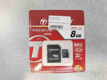 MicroSD 8Gb + adapter — компактний електронний запам'ятний пристрій, який викори. . фото 1