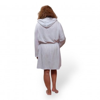 Женский махровый халат с капюшоном на молнии большого размера 60-68, 100% Хлопок. . фото 7
