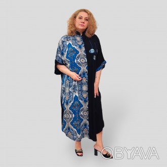 Длинное штапельное платье рубашка в пол Турция, очень большие размеры 58-70 Merv