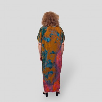 Летнее длинное штапельное платье в стиле Boho Antik, большие размеры 56-66, виск. . фото 17