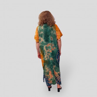 Летнее длинное штапельное платье в стиле Boho Antik, большие размеры 56-66, виск. . фото 4