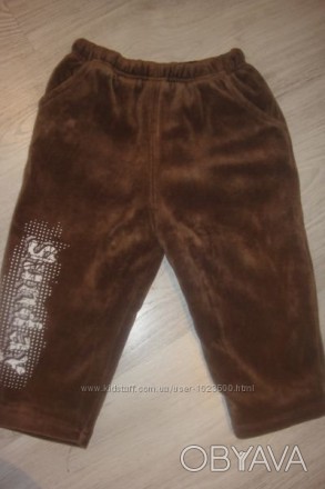 Продам утепленные штанишки на мальчика или на девочку, размер 1-1,5. Цвет шокола. . фото 1