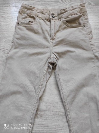 Бежевые джинсы скинни H&M, размер 6-7 лет. Без дефектов. Замеры: ПОТ 31 см. . . фото 3