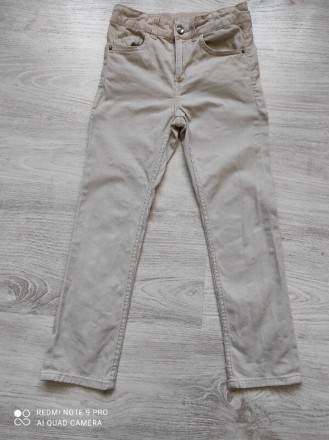 Бежевые джинсы скинни H&M, размер 6-7 лет. Без дефектов. Замеры: ПОТ 31 см. . . фото 2