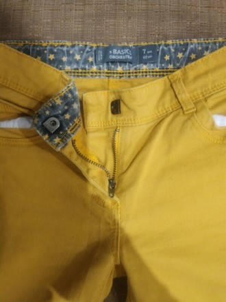 Модные горчичные джинсы-скинни Basics Orchestra, размер 7 лет, замеры: ПОТ 27 см. . фото 4