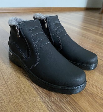 Зимние мужские ботинки черные прошитые теплые. Добротный вариант! Производитель . . фото 3
