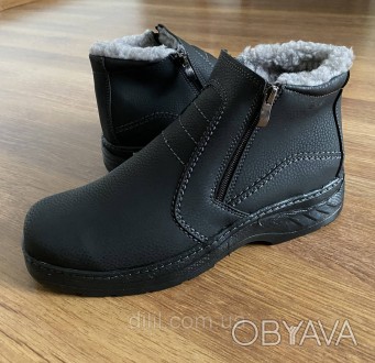 Зимние мужские ботинки черные прошитые теплые. Добротный вариант! Производитель . . фото 1