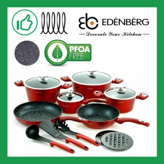Набор посуды Edenberg с антипригарным мраморным покрытием 15 предметов 
 
Новая . . фото 2