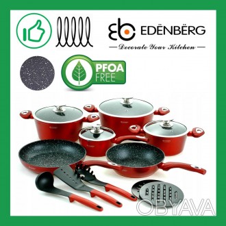 Набор посуды Edenberg с антипригарным мраморным покрытием 15 предметов 
 
Новая . . фото 1