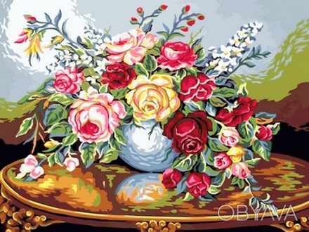 VK 085 "Розы на резном столике"
Картины на холсте. Роспись по номерам 40х30см В . . фото 1
