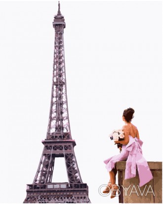 Картина за номерами на кольоровому полотні PGX25457 "Її паризькі мрії" в коробці. . фото 1