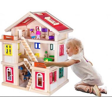 TNWX-1269 Кукольный домик мечты с мебелью 
 
Трехэтажный кукольный домик ручной . . фото 4