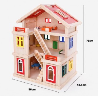 TNWX-1269 Кукольный домик мечты с мебелью 
 
Трехэтажный кукольный домик ручной . . фото 6