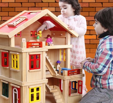 TNWX-1269 Кукольный домик мечты с мебелью 
 
Трехэтажный кукольный домик ручной . . фото 3