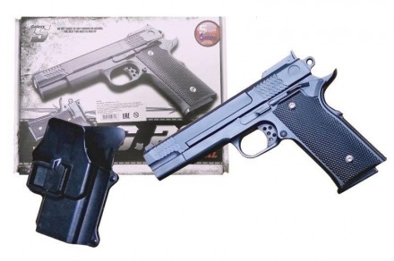 G.20+ с пластиковой кобурой
Пистолет страйкбольный спринговый металлический 
с п. . фото 2