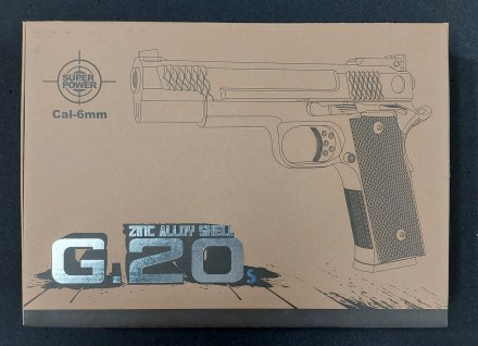 G 20S
 Стріляє пластиковими кульками 6 мм (у комплекті).
Пістолет страйкбольний . . фото 5