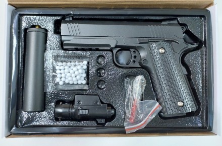 Пістолет метал-пластик G 25A з лазерним цілевказівником і глушником
Має пластико. . фото 4