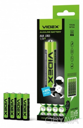 Батарейка лужна (Alkaline) AAA VIDEX LR6 Ціна за 4 шт.
Лужні батарейки — це комп. . фото 1