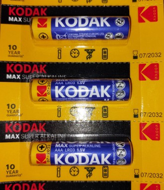Батарейка щелочная (Alkaline) AAA Kodak Max Super LR03 Цена за 1шт.
Щелочные бат. . фото 3
