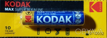 Батарейка щелочная (Alkaline) AAA Kodak Max Super LR03 Цена за 1шт.
Щелочные бат. . фото 1