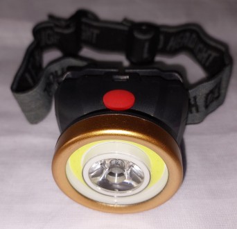Фонарик налобный LED+COB 0507 на 3-х батарейках ААА
3 режима работы:
1. Узконапр. . фото 2