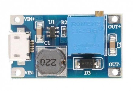 DC/DC преобразователь MT3608 повышающий c микро USB
 
Преобразователь MT3608 с м. . фото 3