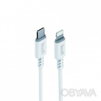 Кабель M8J011TL - USB-кабель Budi Lightning to Type-C/Sync 1м имеет разъемы USB . . фото 1
