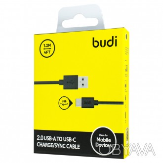 Кабель M8J166TC - USB-кабель Budi Type-C 1.2m имеет разъем USB Type-C и длиной в. . фото 1