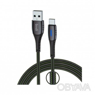 Кабель M8J212T - Budi USB Cable Type-C имеет разъем USB Type-C и длиной в 1м. Сп. . фото 1