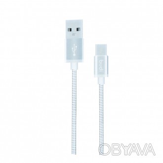 Кабель M8J172T - USB-кабель Budi Metal Type-C 1м имеет разъем USB Type-C и длино. . фото 1