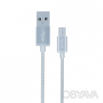Кабель M8J172M - USB-кабель Budi Metal Micro USB 1м имеет разъем Micro USB и дли. . фото 1