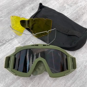 Тактичні захисні окуляри 11-0+3 змінні лінзи в комплекті
Тактичні захисні окуляр. . фото 2