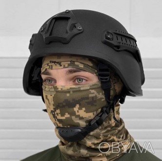 Кевларовый баллистический шлем Hard Shell НАТО (класс защиты 3+) Черный