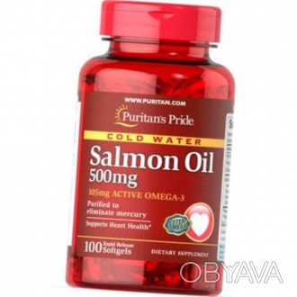 Рыбий жир лосося Puritan's Pride Salmon Oil 500 mg 100 гел капс
✅Только оригинал. . фото 1