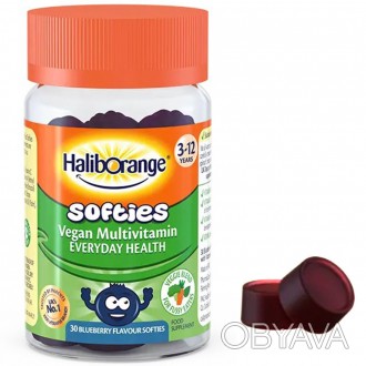  Haliborange Softie Vegan Multivitamin 30 softies со вкусом черники - пищевая до. . фото 1